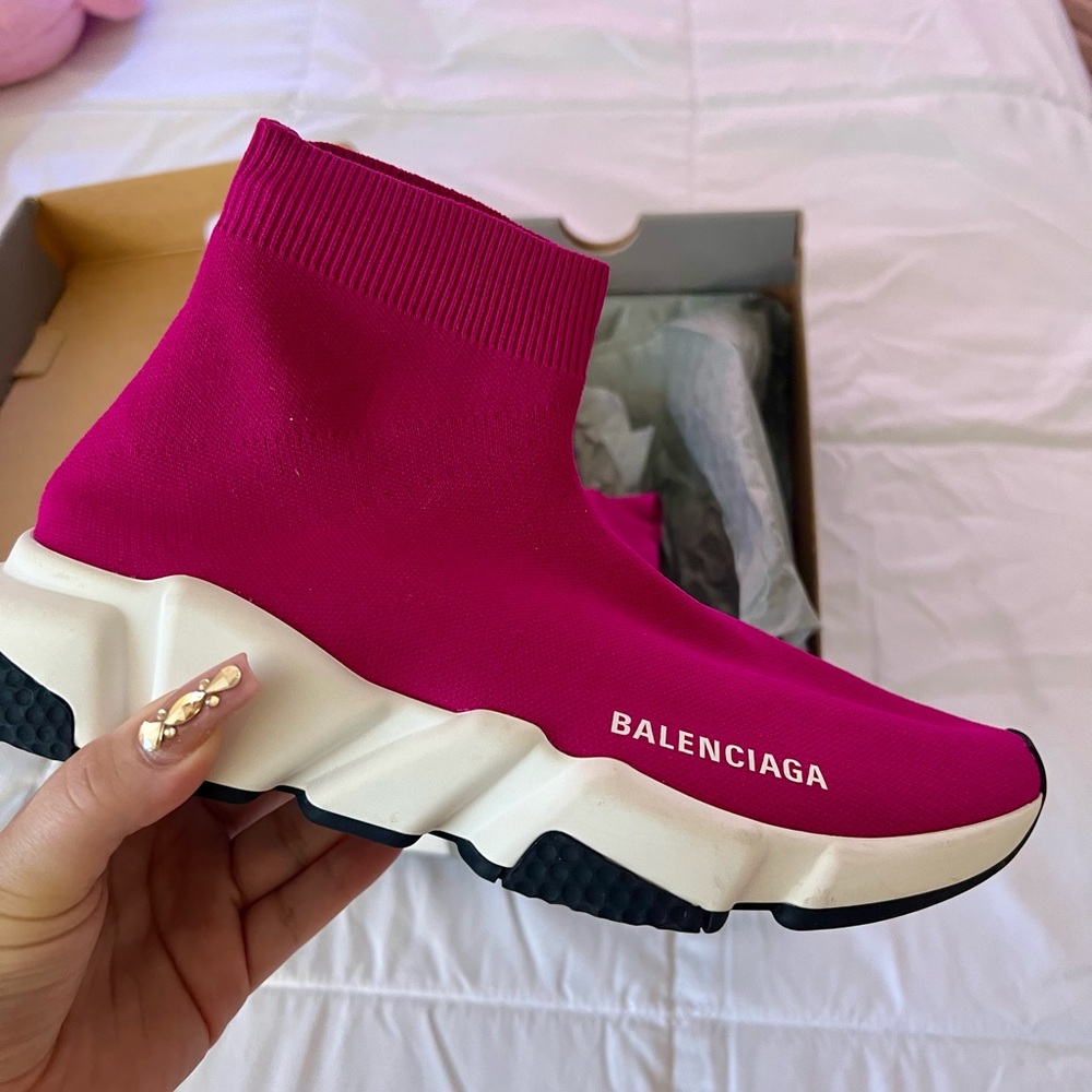 Pink Balenciaga Sock Sneakers